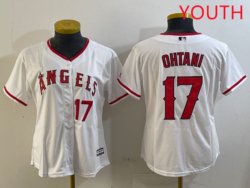 Youth Los Angeles Angels #17 Ohtani White Game 2025 Nike MLB Jersey style 1